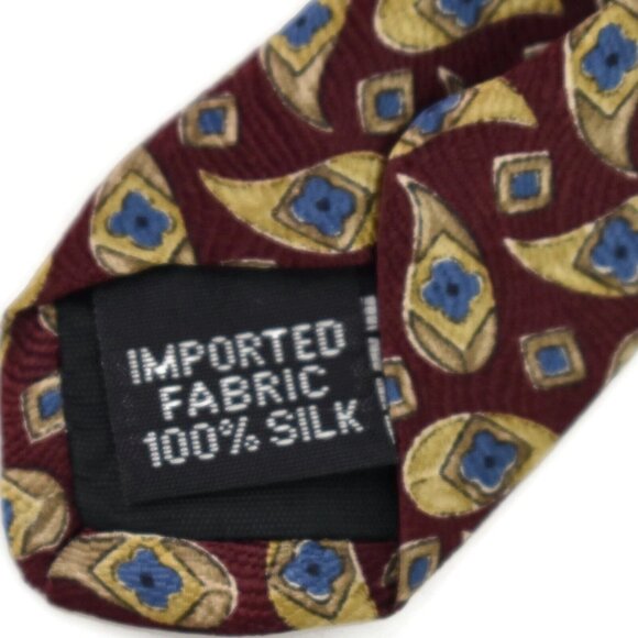Vintage Geoffrey Been Mens Tie Necktie Silk Paisley Brown USA From Crowleys New - Picture 7 of 8